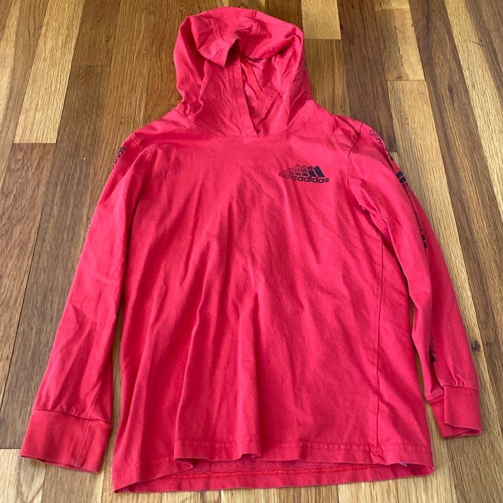Adidas Boys Red Cotton Hoodie Size 7